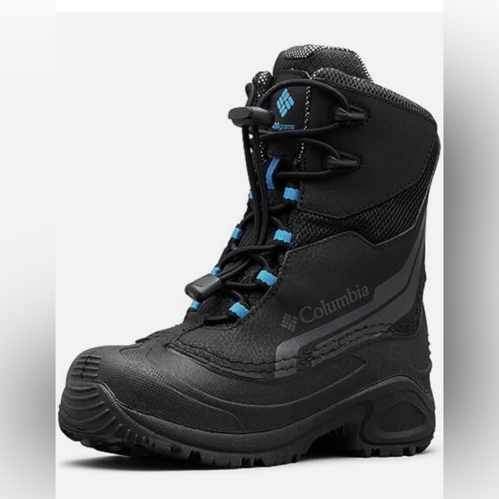 Columbia Black Boots with Blue Highlights